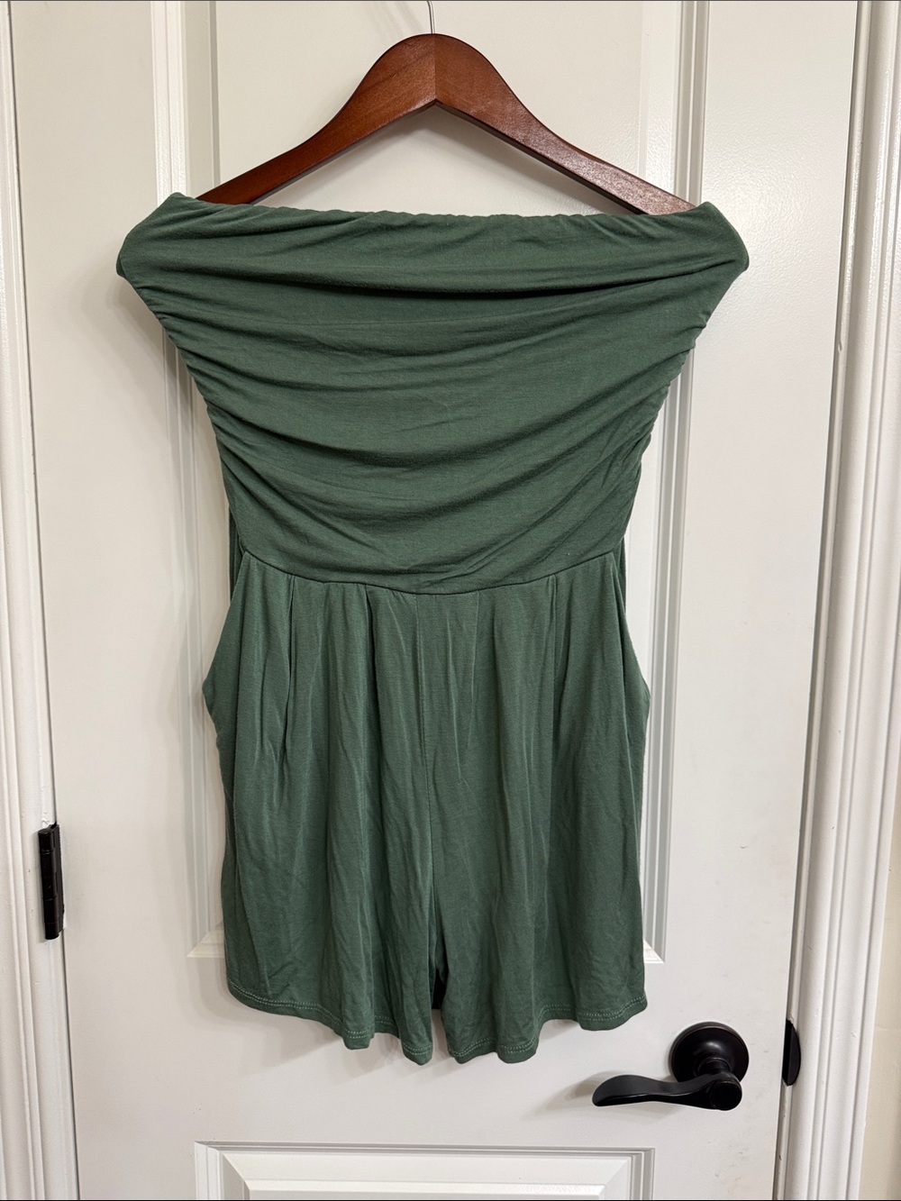Heart & Hips Olive Green Strapless Romper